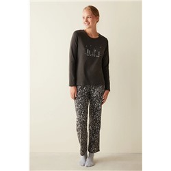 Penti Winter Forest Uzun Kollu Antrasit Pijama Takımı PNT1J0PD23SK-AR9