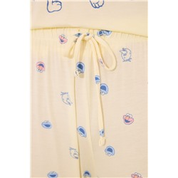 Pijama largo viscosa soft touch amarillo "Barrio Sésamo"