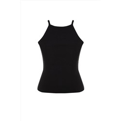 Siyah Halter Yaka Basic Örme Atlet TBBSS23CV00000