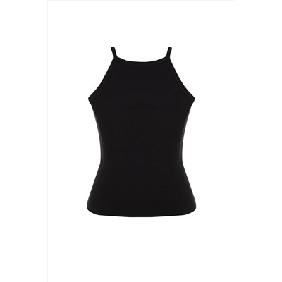 Siyah Halter Yaka Basic Örme Atlet TBBSS23CV00000