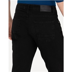 Siyah Straight Fit Jean Pantolon