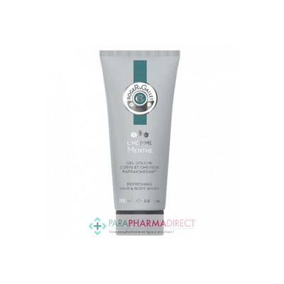 Roger & Gallet Homme Menthe Gel Douche Corps et Cheveux Rafraîchissant 200ml
