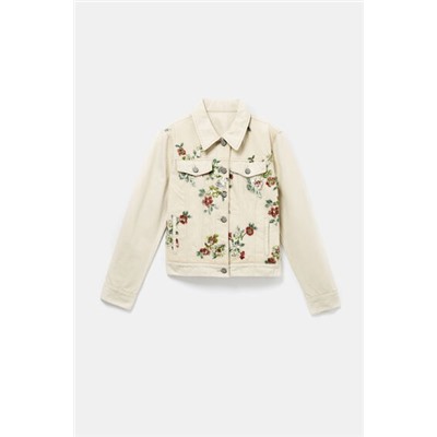 Chaqueta vaquera slim flores