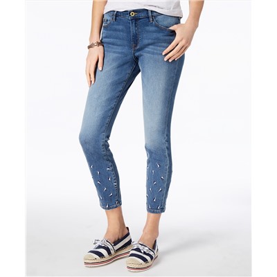 Tommy Hilfiger Skinny Embroidered Ankle Jeans