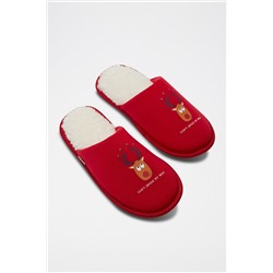 Zapatillas de casa forradas Rojo