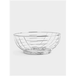 Корзина для фруктов, 27 см, металл, серебристая, Полосы, Spin