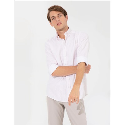 Turuncu Slim Fit Uzun Kollu Gömlek