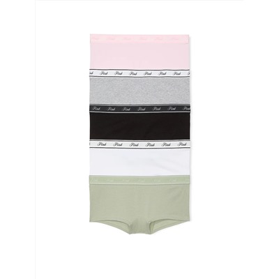 PINK 5-Pack Logo Cotton Boyshort Panties