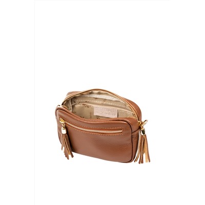 Bandolera de piel Camel