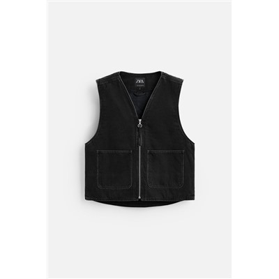 CHALECO DENIM BOLSILLOS