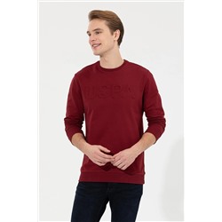 Erkek Bordo Basic Sweatshirt