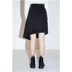 Falda asimétrica vaquera Negro