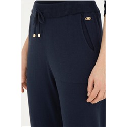 Kadın Lacivert Slim Fit Triko Pantolon
