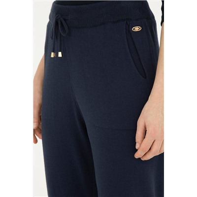 Kadın Lacivert Slim Fit Triko Pantolon