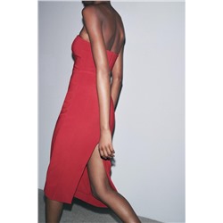 STRAPLESS CREPE DRESS