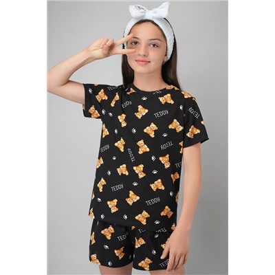 Хлопковая пижама для девочки с шортами Happyfox