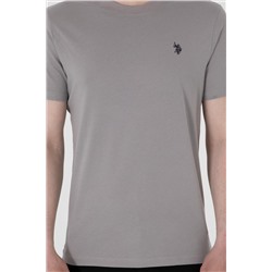 Erkek Regular Fit Bisiklet Yaka Koyu Gri Basic Tişört