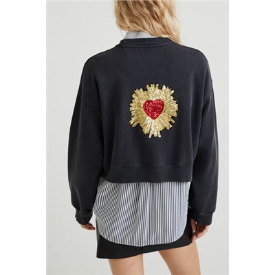 Sudadera felpa parches