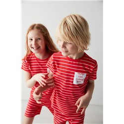 Penti Unisex Çocuk Çizgili Pijama Takımı PNRYX4LD23IY-RD36