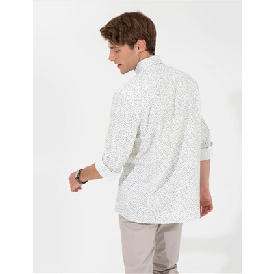 Yeşil Slim Fit Uzun Kollu Gömlek