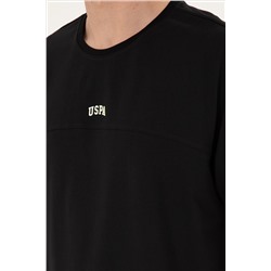 Erkek Comfort Fit Bisiklet Yaka Siyah Tişört