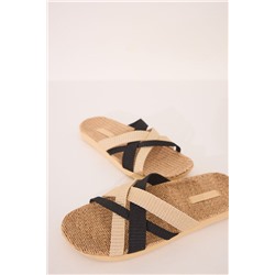 Sandalias rafia tiras cruzadas