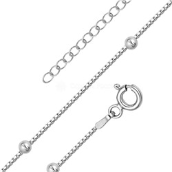 Цепь из серебра родированная - Венецианская с шариками, 50 см 925 пробы 141163R015L50