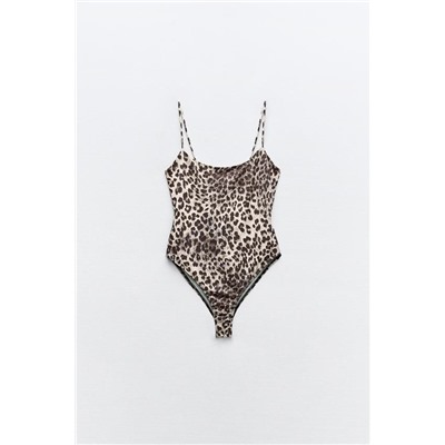 ANIMAL PRINT STRAPPY BODYSUIT