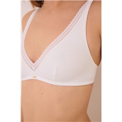 FANTASTIC Sujetador triangular halter algodón relleno marfil