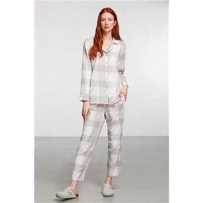 Catherines Gri Ekoseli Pijama Takım 1911PJMTKM