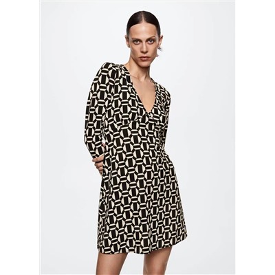 Vestido estampado geométrico -  Mujer | MANGO OUTLET España