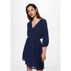 Vestido corto cinturón -  Mujer | MANGO OUTLET España