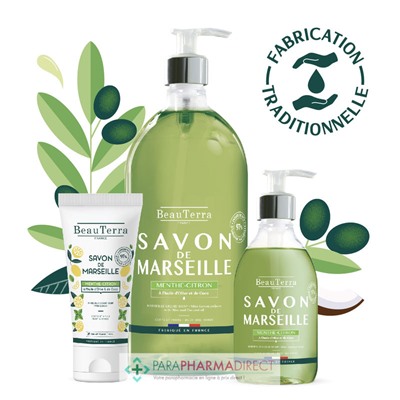 BeauTerra Savon de Marseille - Menthe-Citron 1L