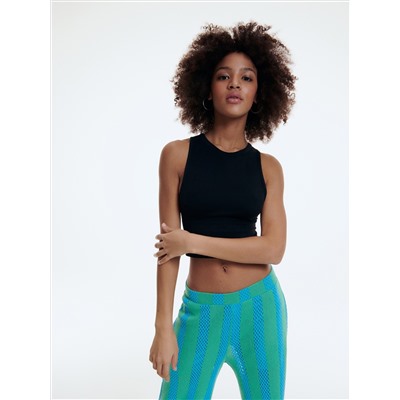 Crop Top aus Rippstrickjersey