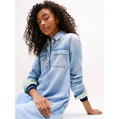 Tommy Jeans Long-Sleeve Denim Shirtdress