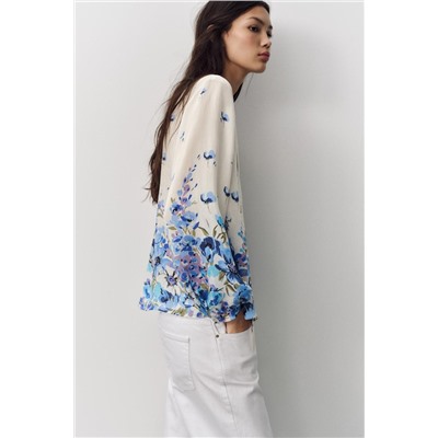 PRINTED BLOUSE WITH TIED DETAIL