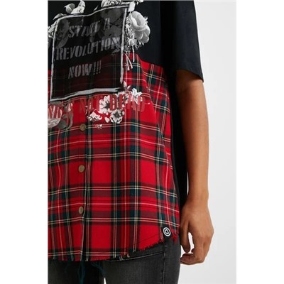 Camiseta oversize tartán