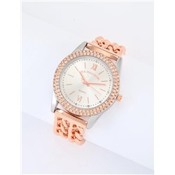 LADIES CLASSIC ROSE GOLD LINK BRACELET WATCH