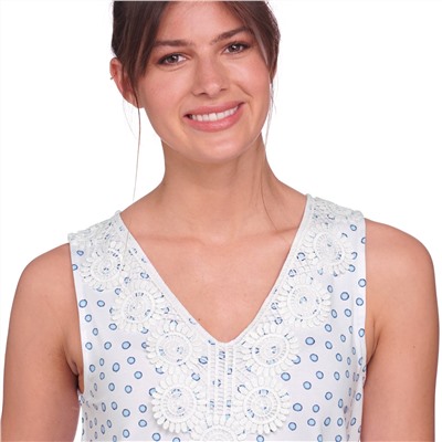Damen Top mit Makramee-Spitze
