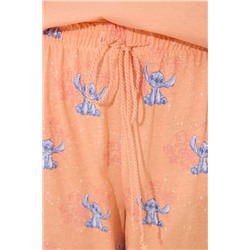 Pijama Capri Lilo & Stitch algodón naranja