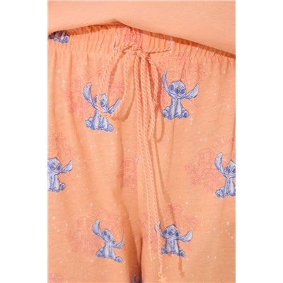 Pijama Capri Lilo & Stitch algodón naranja