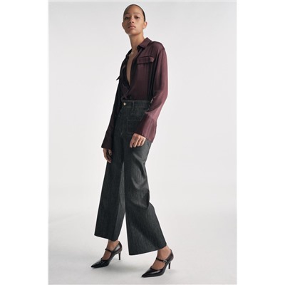 ZW COLLECTION SATIN SHIRT WITH POCKETS