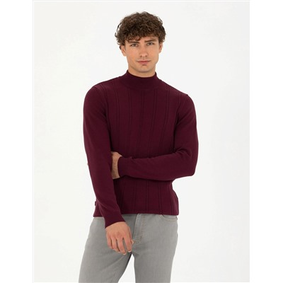 Bordo Slim Fit Kazak