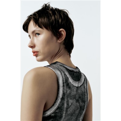 RIBBED METALLIC T-SHIRT