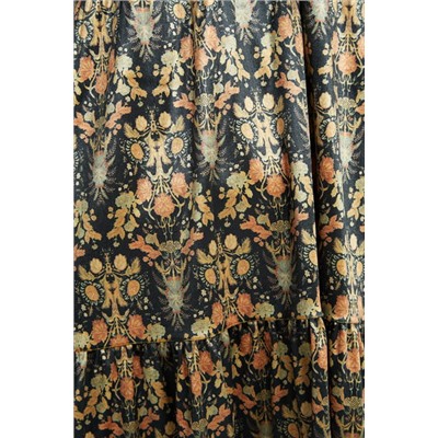 Vestido estampado floral dorado