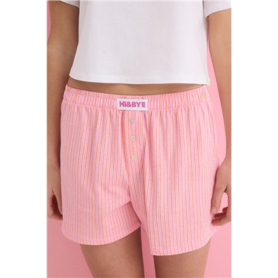 Pijama corto 100% algodón rosa
