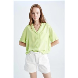 Defacto Relax Fit Pijama Yaka Kısa Kollu Gömlek W6864AZ22SM