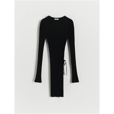 Strickkleid mit Gestreifter Struktur