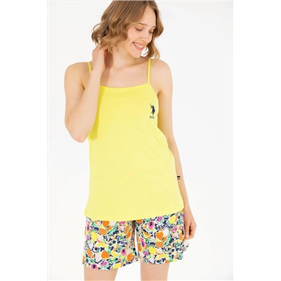 Kadın Neon Sarı Pijama Takımı
