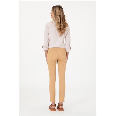 Kadın Camel Toothpick Fit Kanvas Pantolon